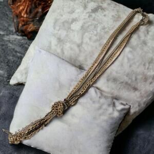 $5$ add on Vintage multi metallic knotted Chain Necklace